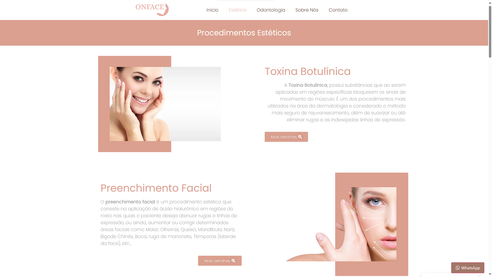 Site Odonto+, odontologia e estética